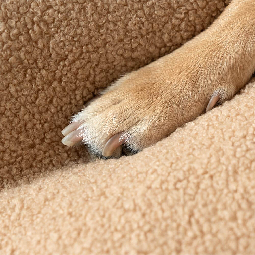 Letto per cani rettangolare extra large lavabile in tessuto teddy fluffy - Buonanotte
