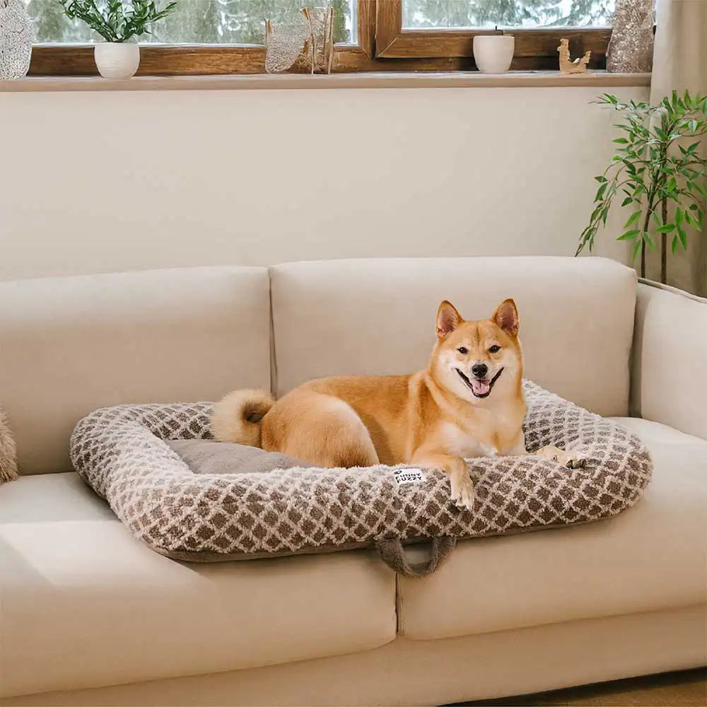 Tappetino per animali domestici in peluche multiuso double face a quadri a diamante - ComfyEase