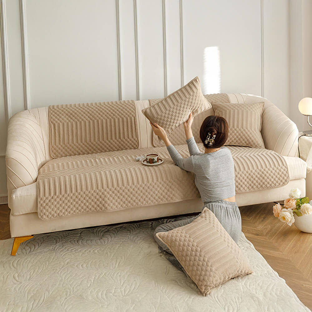 Copertura per divano calda in peluche vintage antiscivolo