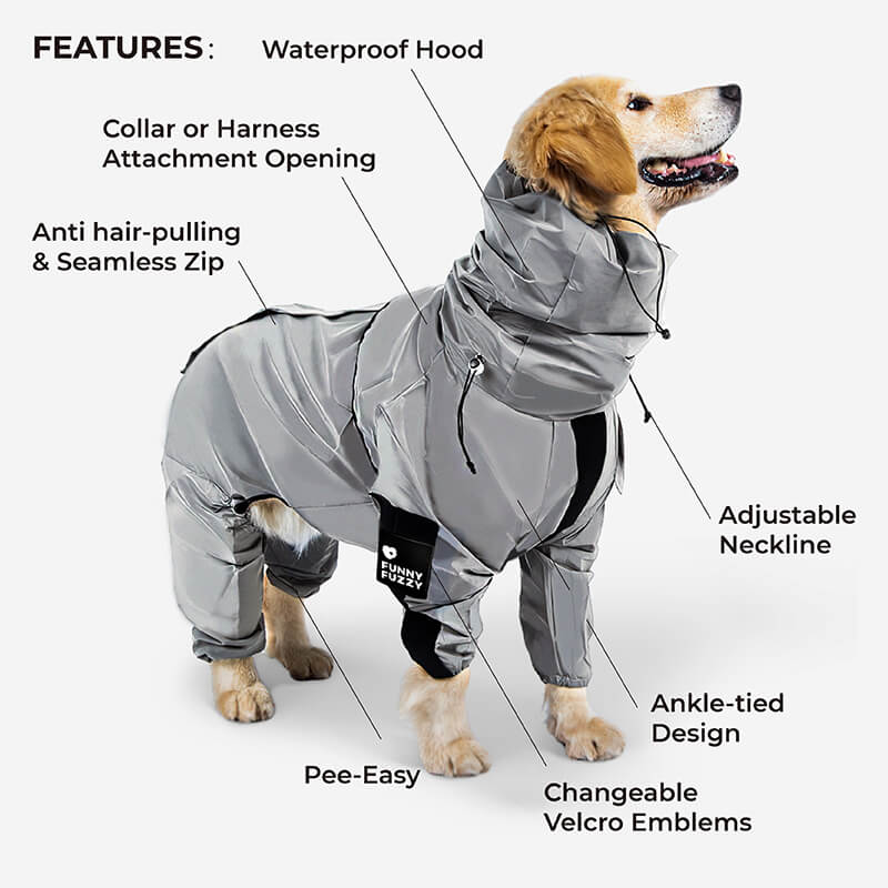 Accessori per cani riflettenti, impermeabili e per tutte le condizioni atmosferiche, giacca antipioggia.