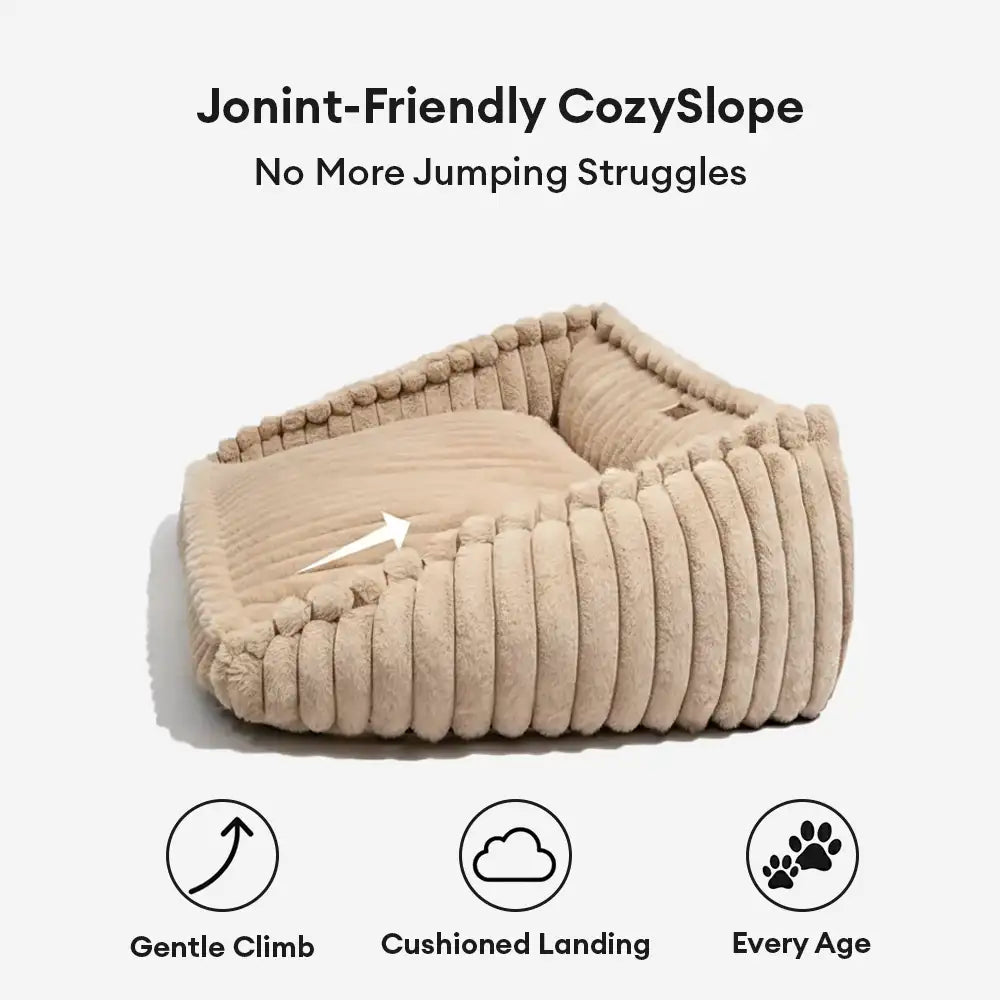 Cuscino ortopedico a cuneo rimovibile in peluche caldo per letto sofa per cani - CozySlope