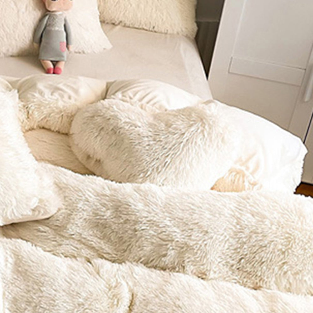 Set di lenzuola di lusso romantico in peluche spesso e caldo