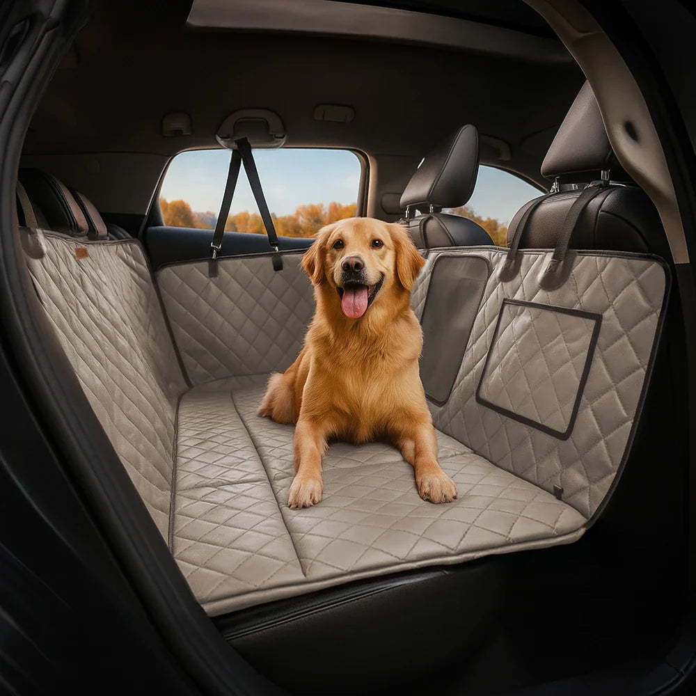 Copertura per sedile da auto per cani in finta pelle premium resistente all'acqua - RideProtector