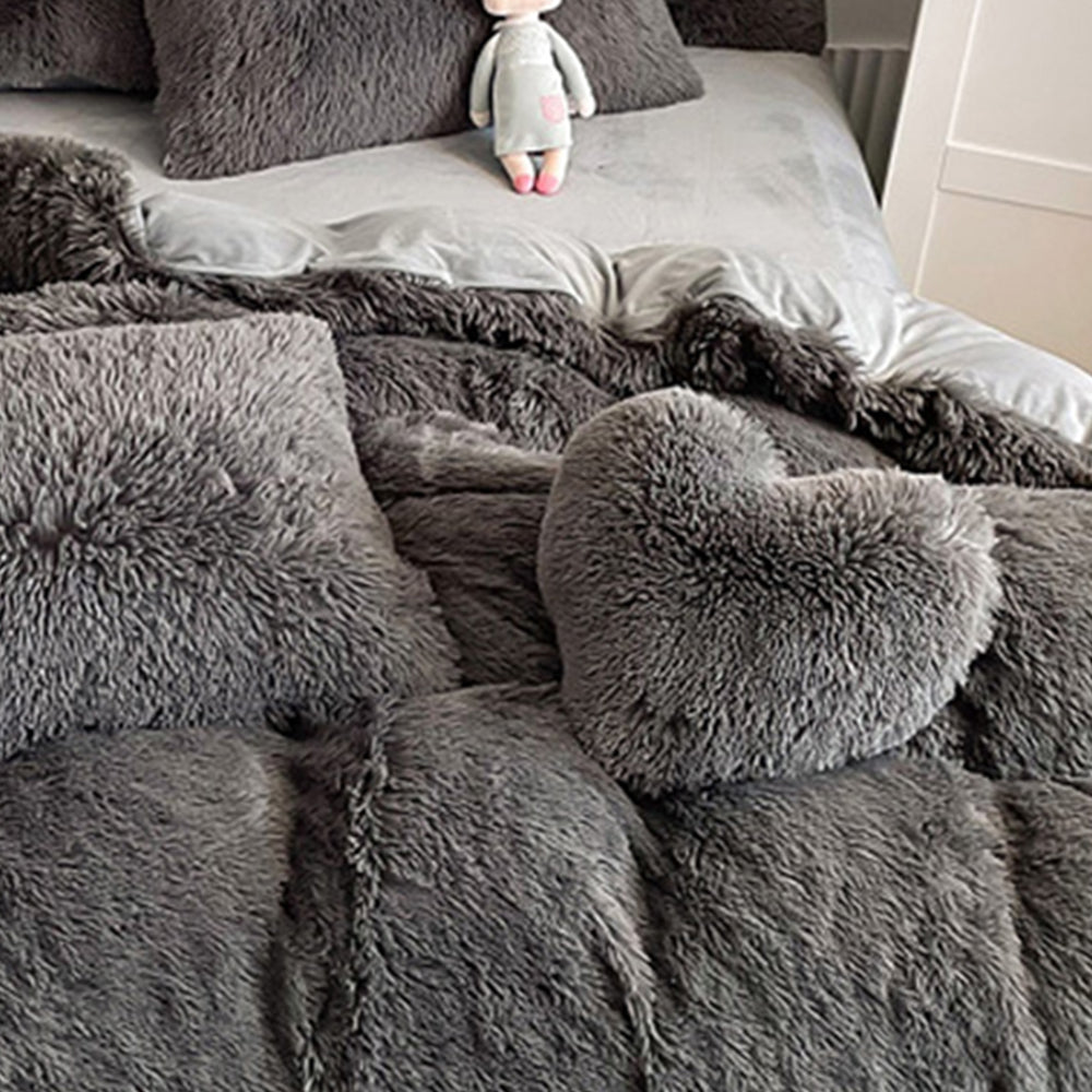 Set di lenzuola di lusso romantico in peluche spesso e caldo
