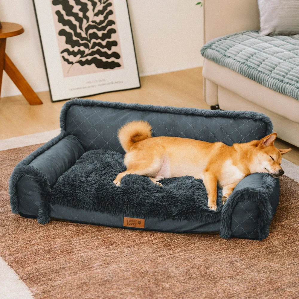 Letto ortopedico per cani in ecopelle di lusso e morbido, con spugna rimovibile - WarmRest