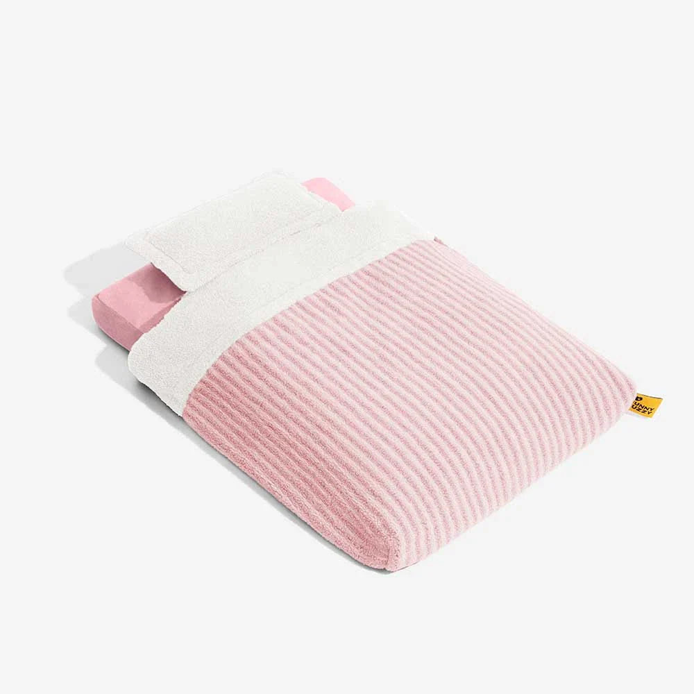 Letto ortopedico per cani a caverna rivestito in peluche a strisce con cuscino - FluffyWarm