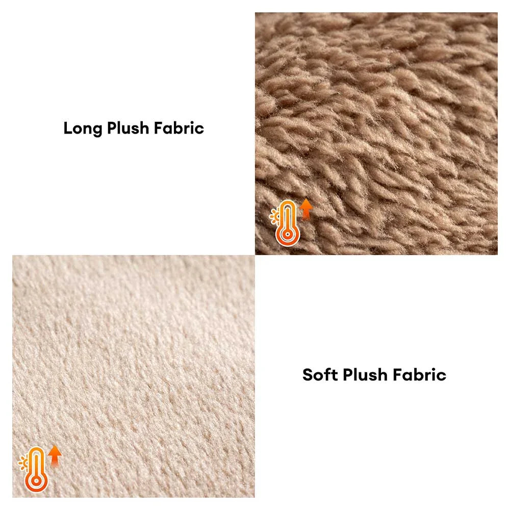 Letto ortopedico per cani a caverna rivestito in peluche a strisce con cuscino - FluffyWarm