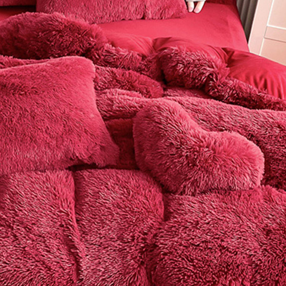 Set di lenzuola di lusso romantico in peluche spesso e caldo