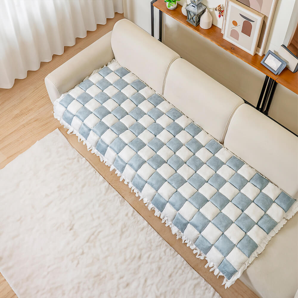 Coperta per animali in plaid patchwork, protettore per mobili, copertura per divano