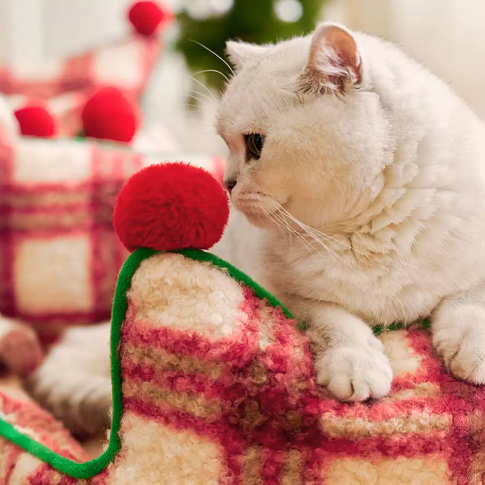 Divano per cani in peluche spessa a quadri moda parco di divertimenti