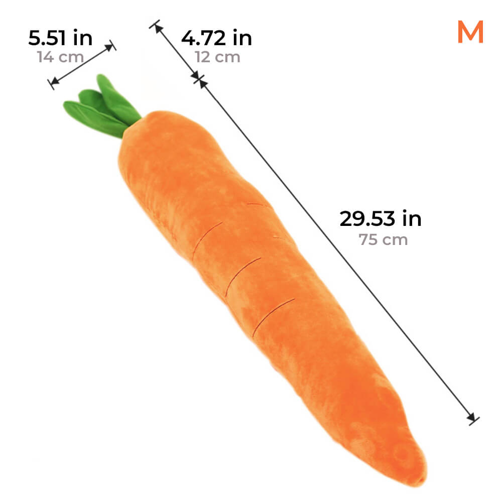 Giocattolo interattivo per cani in peluche a forma di carota con suono.