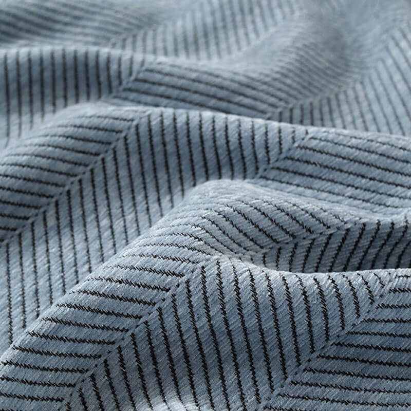 Copertura per divano in chenille con motivo a spina di pesce e frange