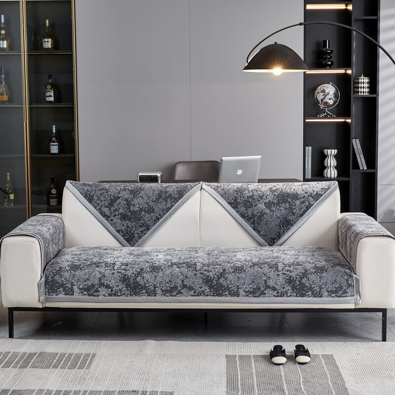 Copertura per divano in chenille resistente all'usura e anti-graffio, protezione antiscivolo.