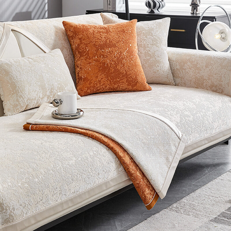 Copertura per divano in chenille resistente all'usura e anti-graffio, protezione antiscivolo.
