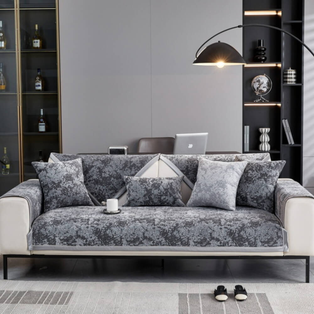 Copertura per divano in chenille resistente all'usura e anti-graffio, protezione antiscivolo.