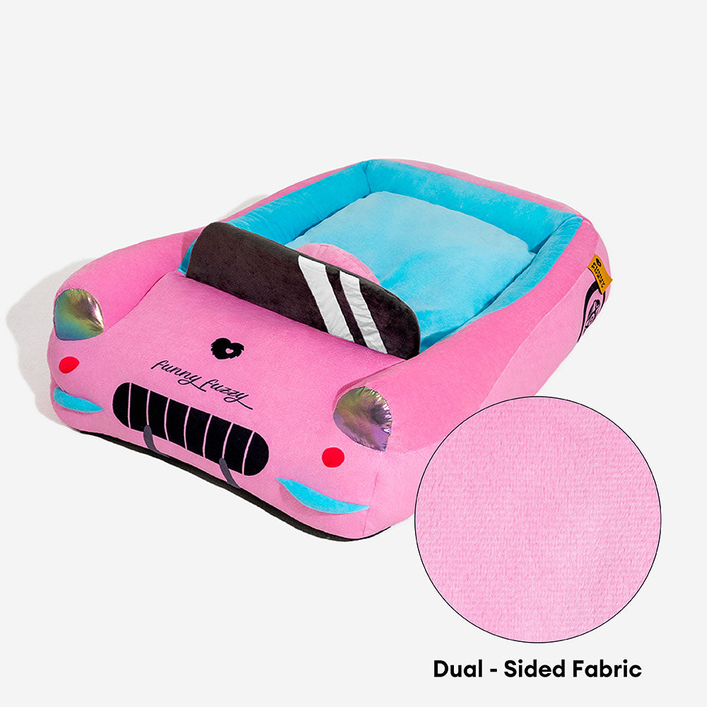 Letto per animali in peluche a forma di auto da corsa convertibile classica - Fast&Fur
