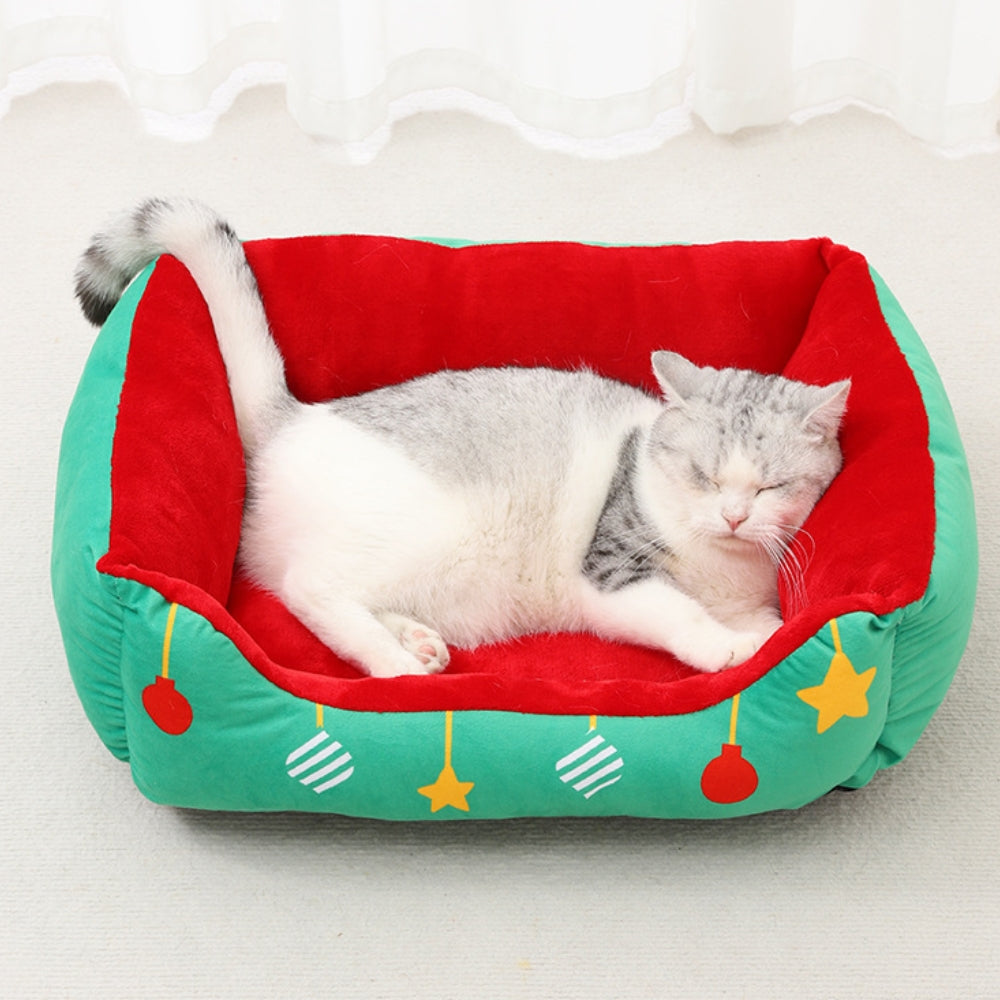 Scatola regalo di Natale Letto semi-chiuso per cani e gatti caldo e accogliente