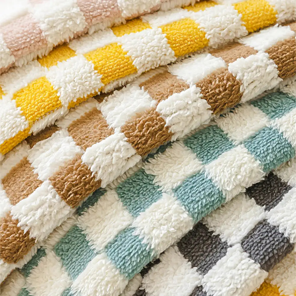 Copertura per divano in tessuto a scacchi classico, confortevole, resistente ai graffi e antiscivolo.