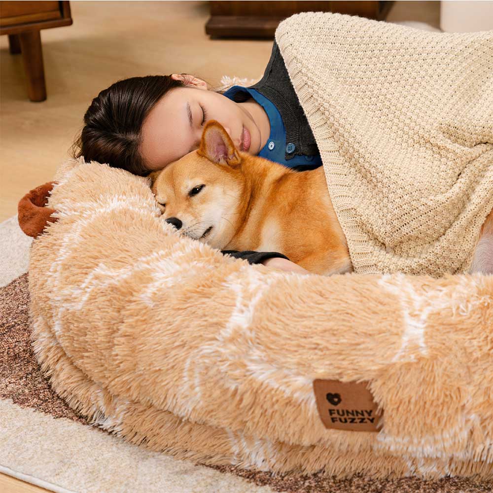 Letto per cani umano a ciambella super grande e soffice - Culla coccolosa