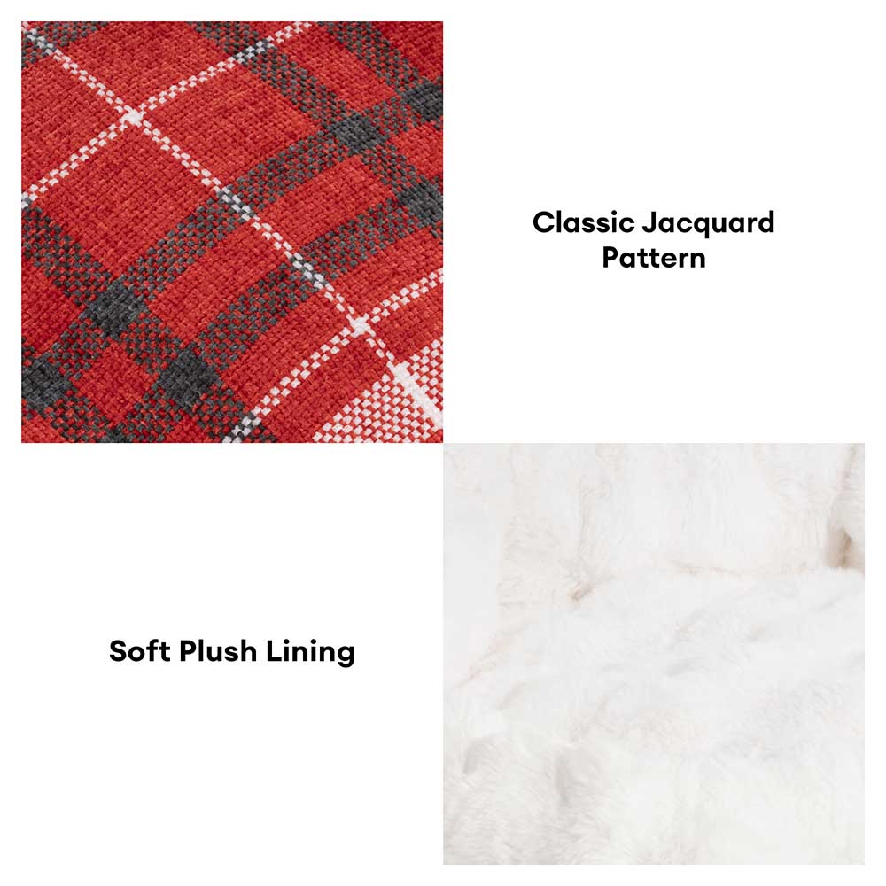 Letto per cani a ciambella in plush jacquard classico - Snuggle Den