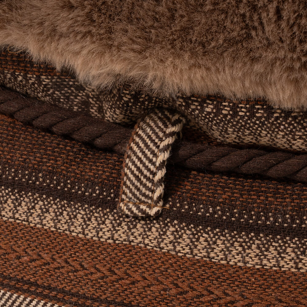 Letto per cani a ciambella in plush jacquard classico - Snuggle Den