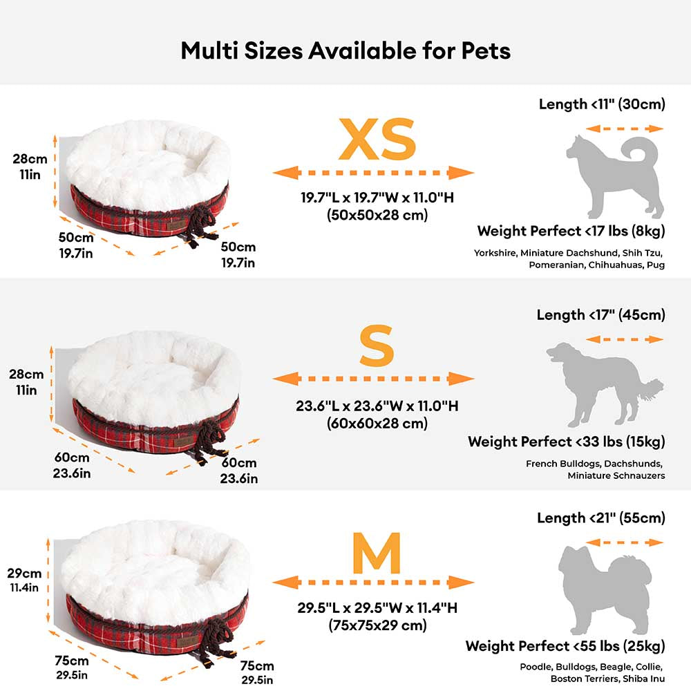 Letto per cani a ciambella in plush jacquard classico - Snuggle Den