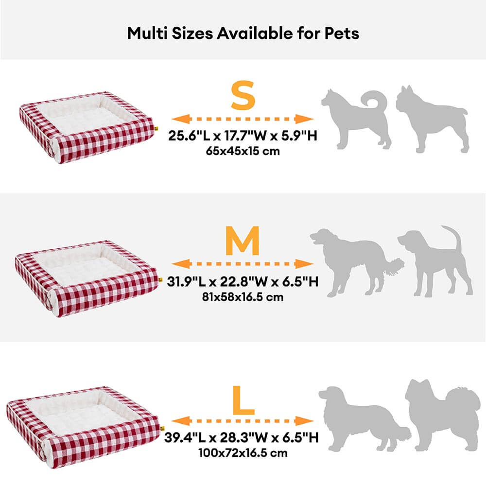 Letto per cani ergonomico a quadri classici - Espandibile e lavabile