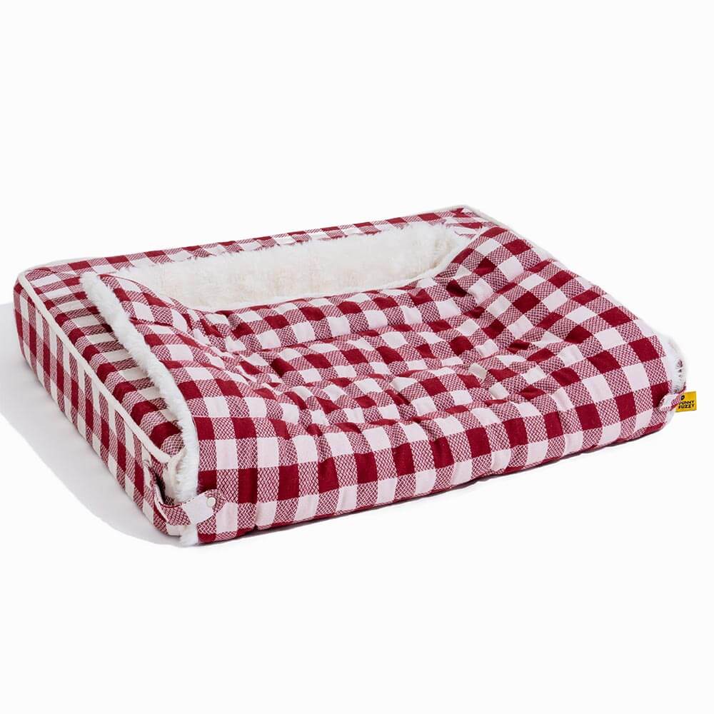 Letto per cani ergonomico a quadri classici - Espandibile e lavabile