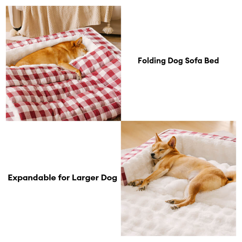 Letto per cani ergonomico a quadri classici - Espandibile e lavabile