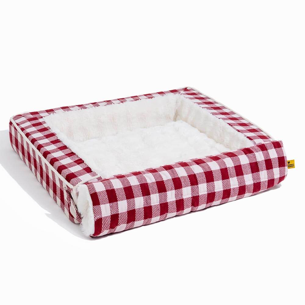 Letto per cani ergonomico a quadri classici - Espandibile e lavabile