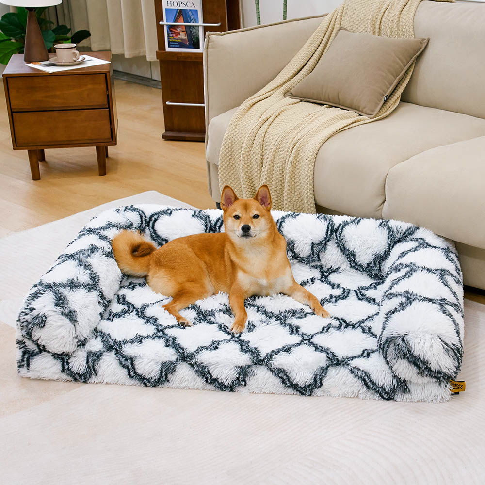 Divano Letto Ortopedico per Cani a Cuscino Classico a Quadri - Comfort Accogliente