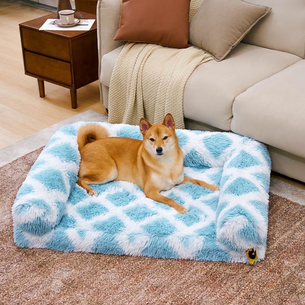 Divano Letto Ortopedico per Cani a Cuscino Classico a Quadri - Comfort Accogliente