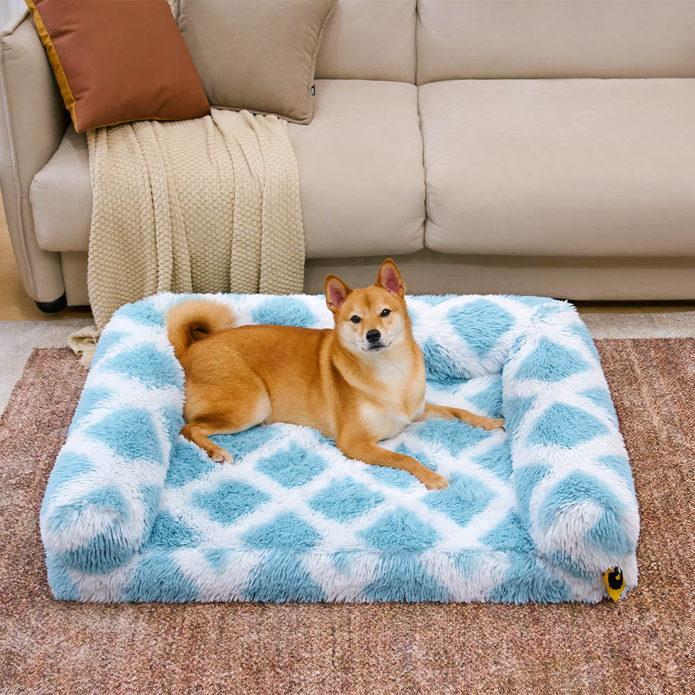 Divano Letto Ortopedico per Cani a Cuscino Classico a Quadri - Comfort Accogliente