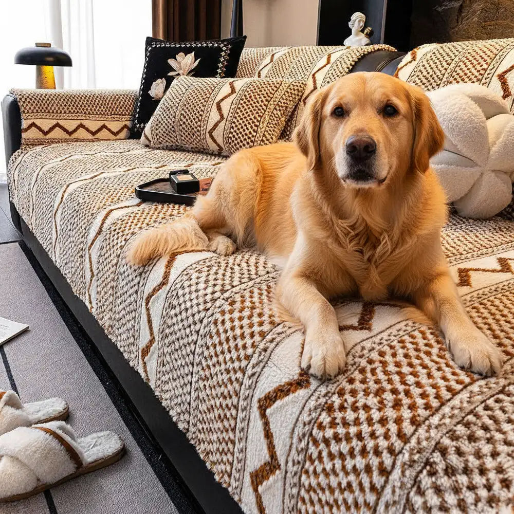 Copertura per divano classica in plaid, resistente ai graffi, comoda e antiscivolo.