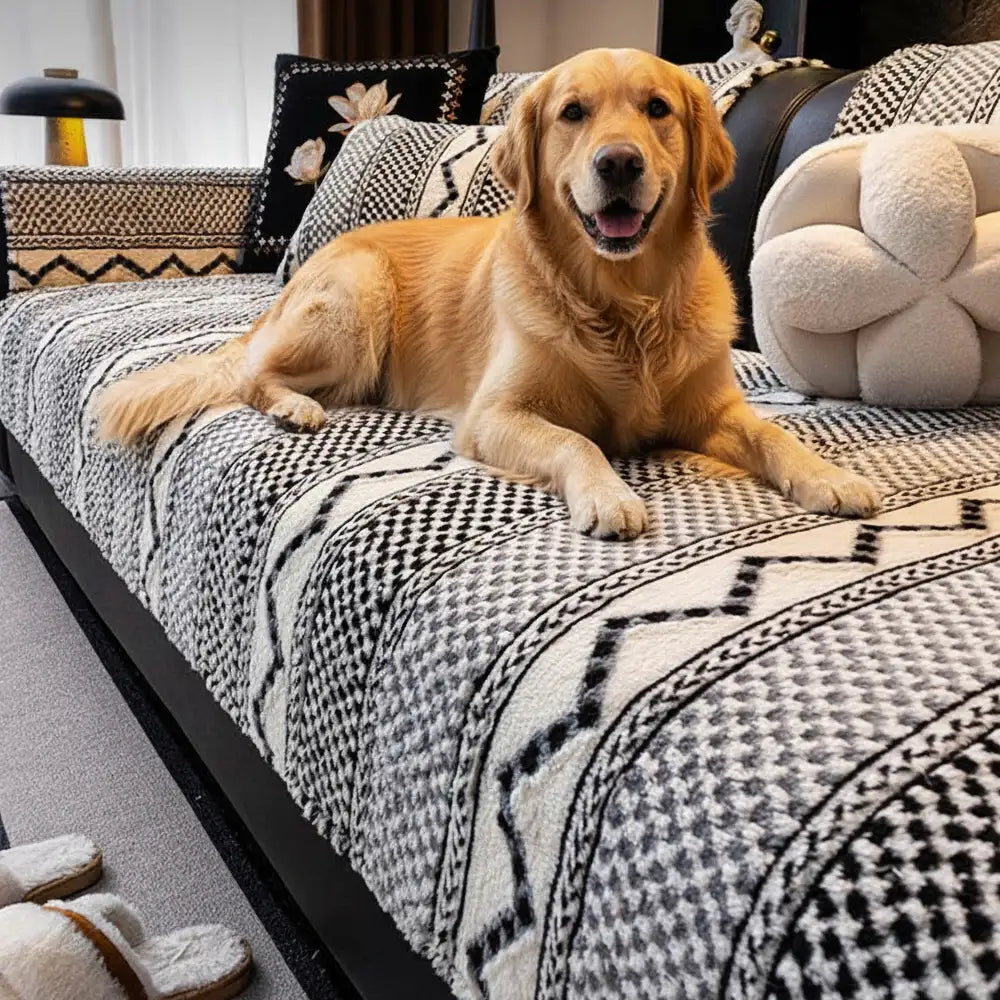Copertura per divano classica in plaid, resistente ai graffi, comoda e antiscivolo.