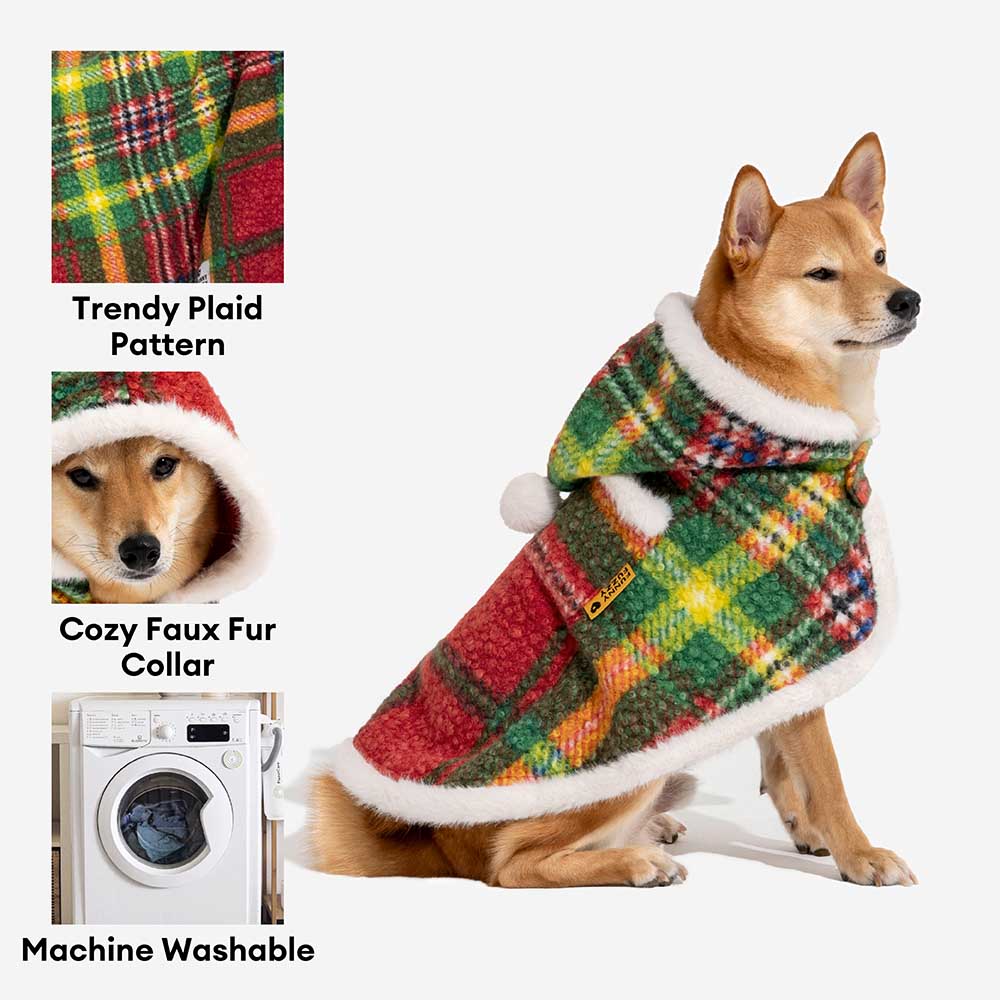 Poncho Classico a Quadri Caldo per Umani e Cani - Compagni Festivi