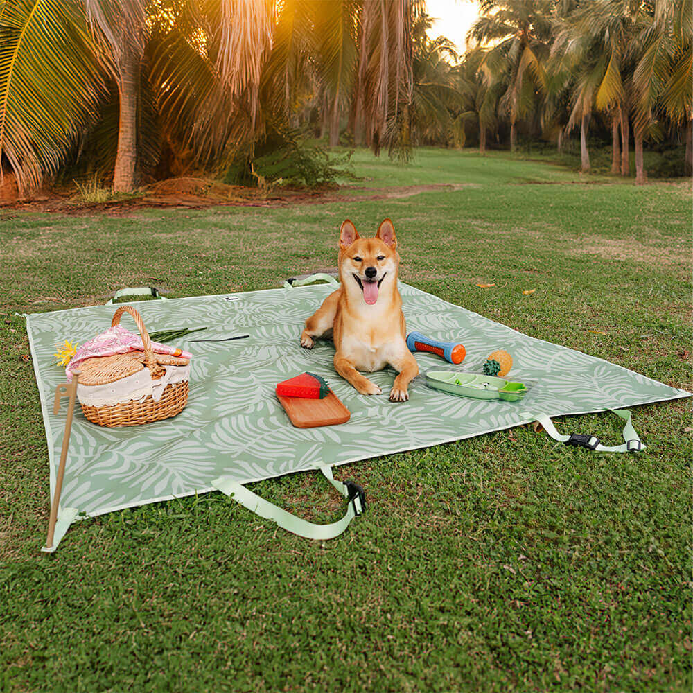 Stile tropicale - Copertura per sedile posteriore impermeabile per picnic e auto 2 in 1