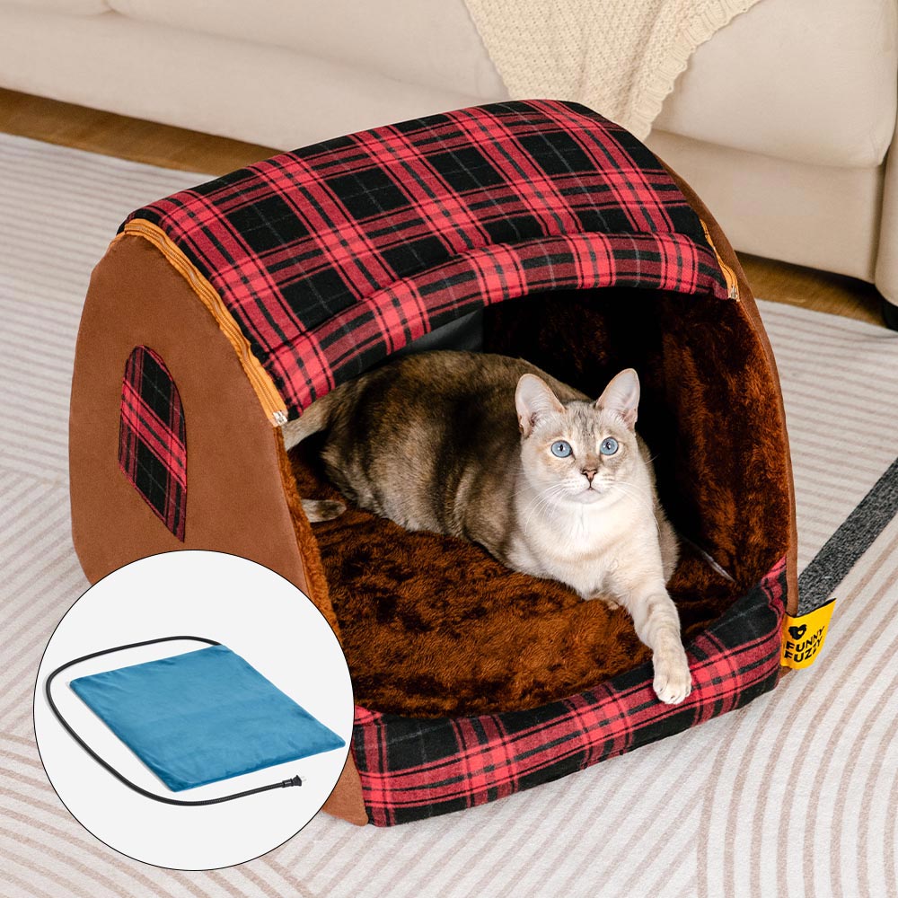 Letto ortopedico per gatti con plaid classico - Cabin Retreat