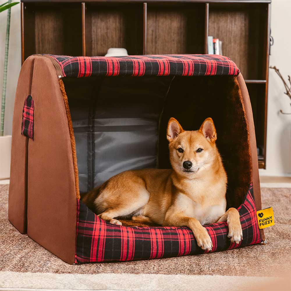 Letto ortopedico per cani in plaid classico - Rifugio in cabinato