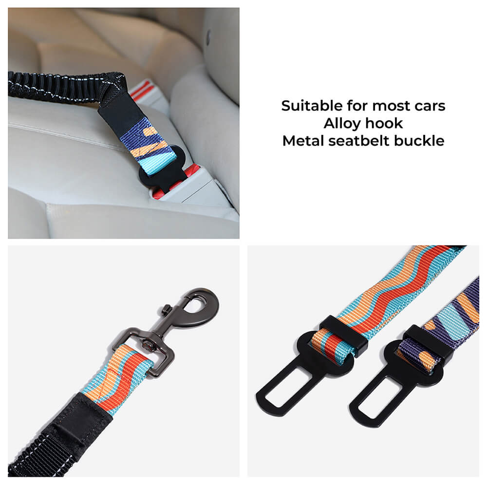 Accessori per cani colorati e regolabili, cintura di sicurezza per auto.