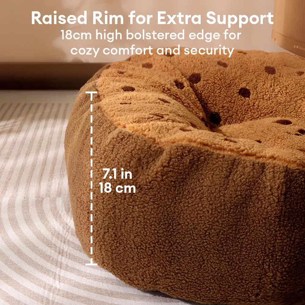 Letto per cani in peluche Cookie, caldo e accogliente, per sonni profondi in inverno