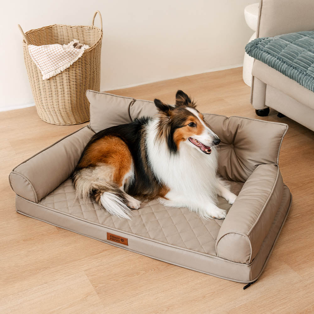 Letto per cani grande ortopedico pieghevole in finta pelle di lusso - CoreLounge