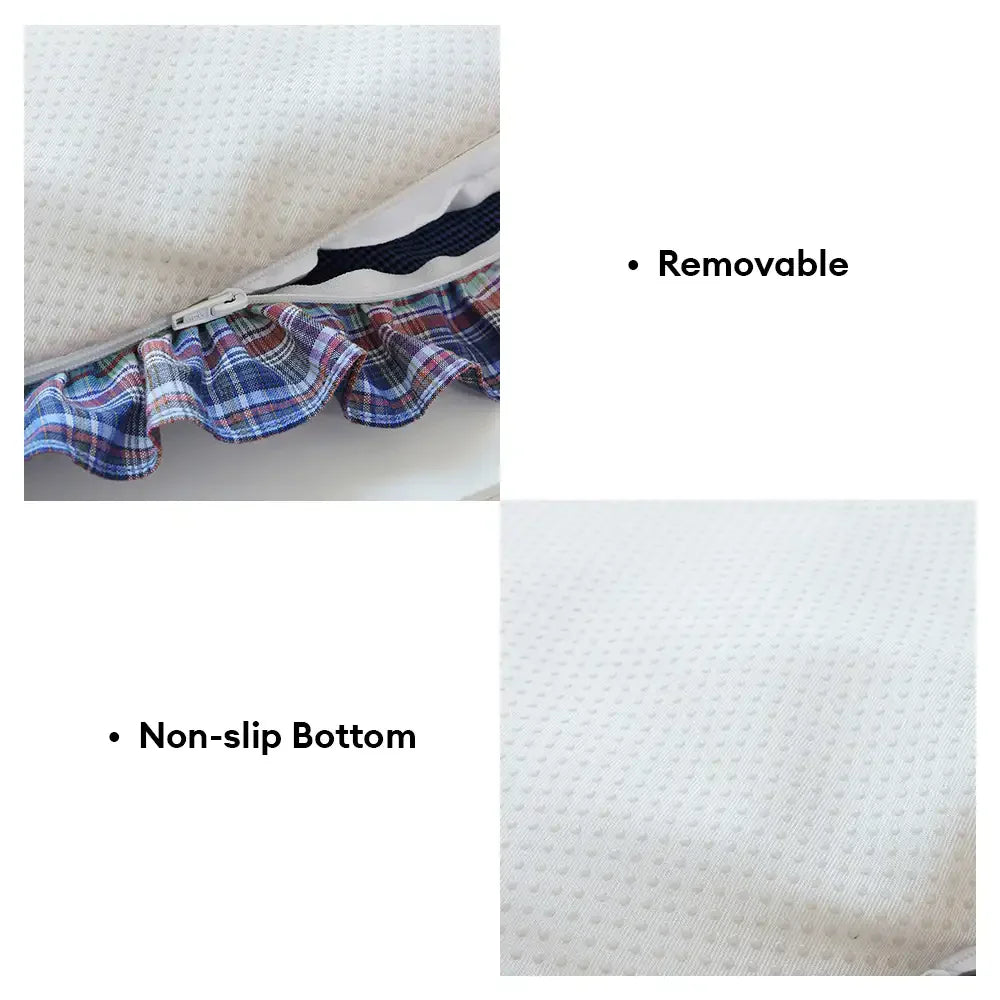 Tappeto per animali rotondo antiscivolo in stile country chic a quadri - Grande spazio