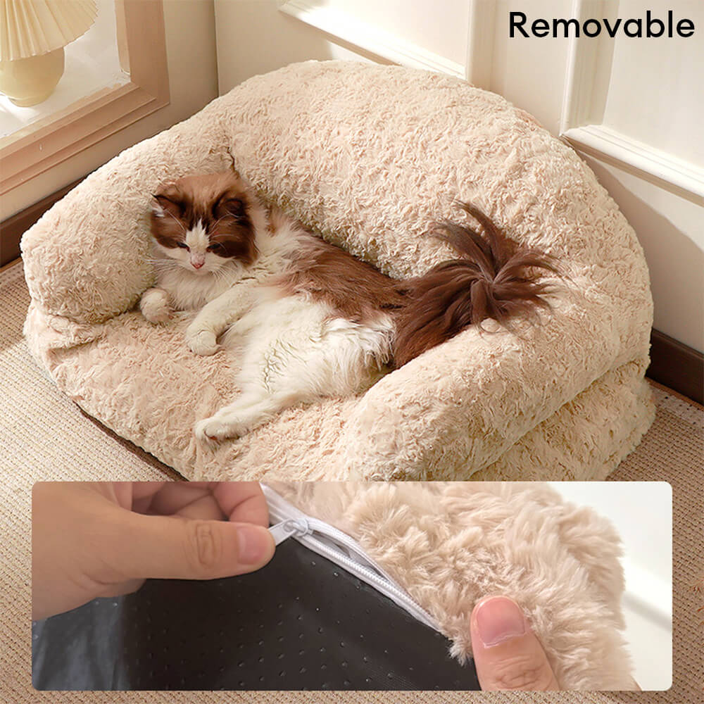 Letto per cani e gatti accogliente, con supporto completo, caldo, rimovibile e lavabile.