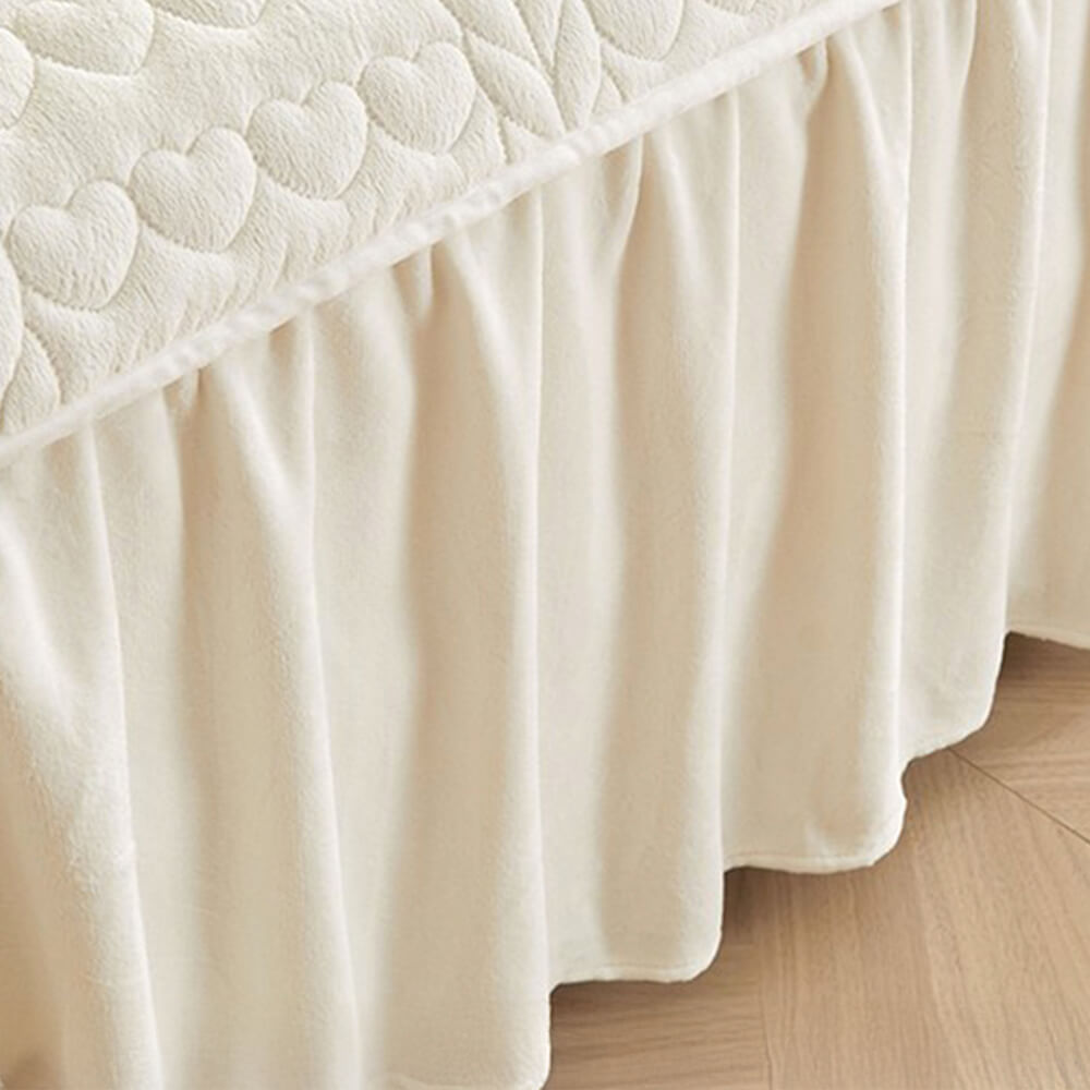 Set di Gambo Letto Trapuntato in Velluto di Latte Crema