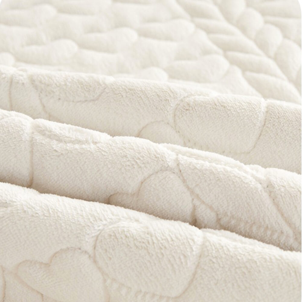 Set di Gambo Letto Trapuntato in Velluto di Latte Crema