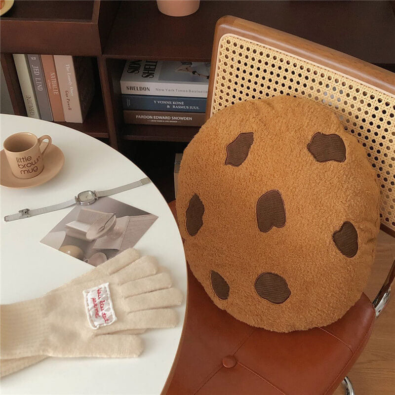 Cuscino a forma di biscotto carino, decorazione per camera da letto