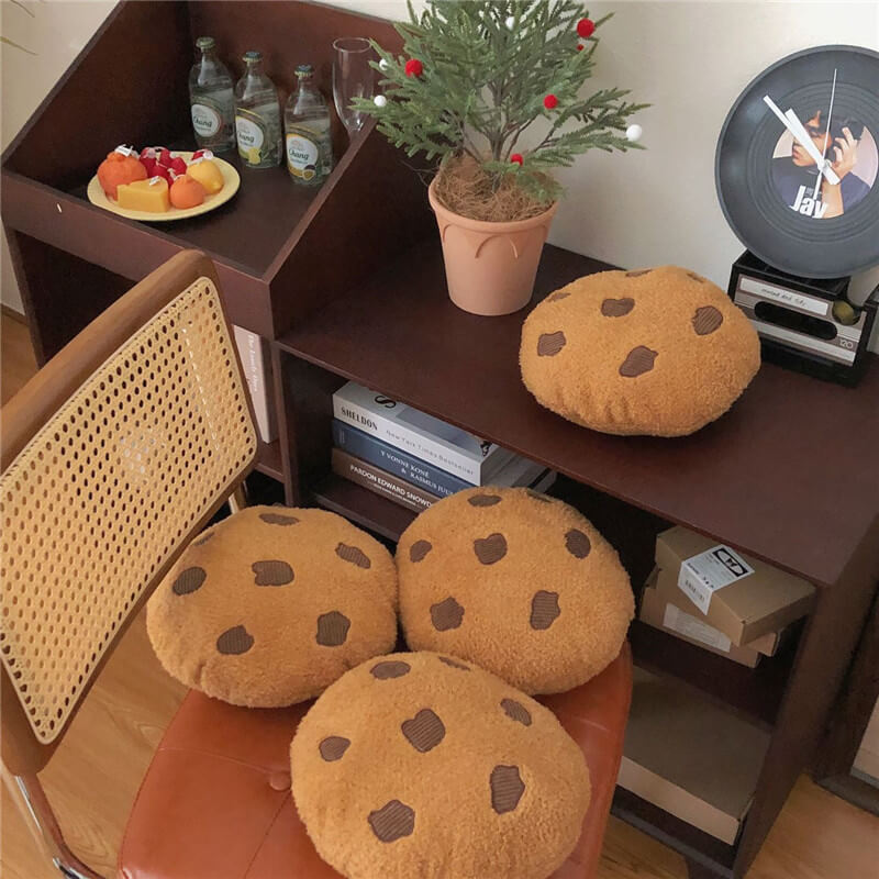 Cuscino a forma di biscotto carino, decorazione per camera da letto
