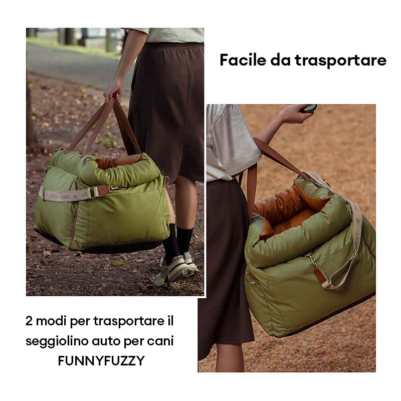 Seggiolino Auto Rialzato Deluxe per Cani in Ecopelle - Urban Voyager