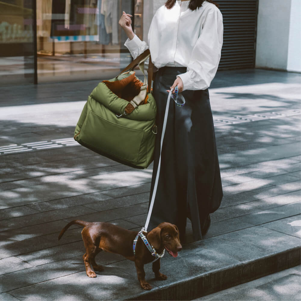 Seggiolino Auto Rialzato Deluxe per Cani in Ecopelle - Urban Voyager